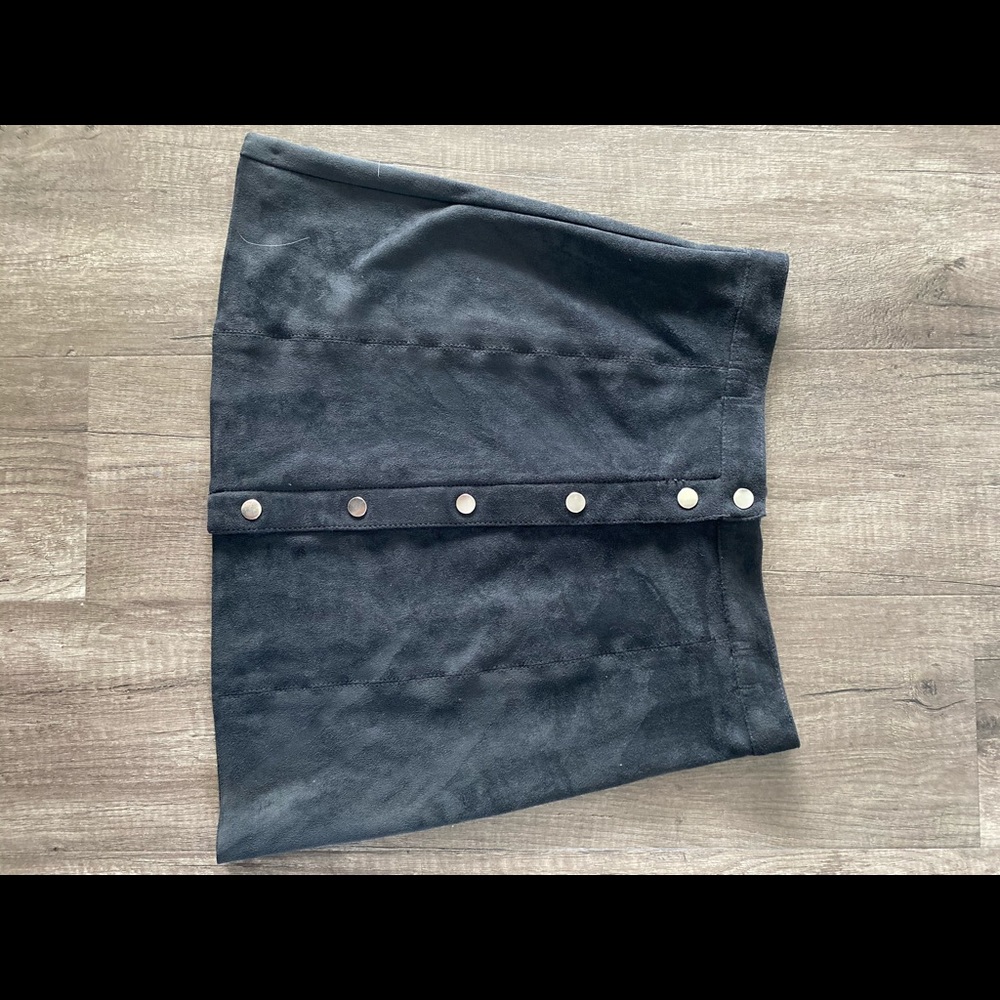 Black suede skirt